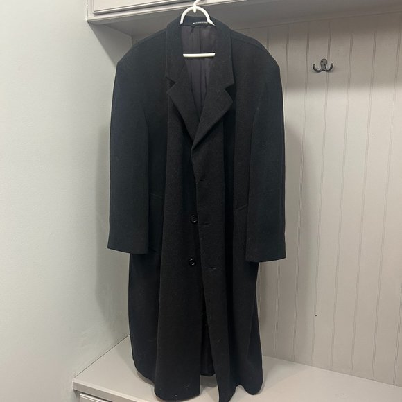 Mens wool/cashmere vintage Britches of Georgetown charcoal long dress coat - Picture 1 of 6